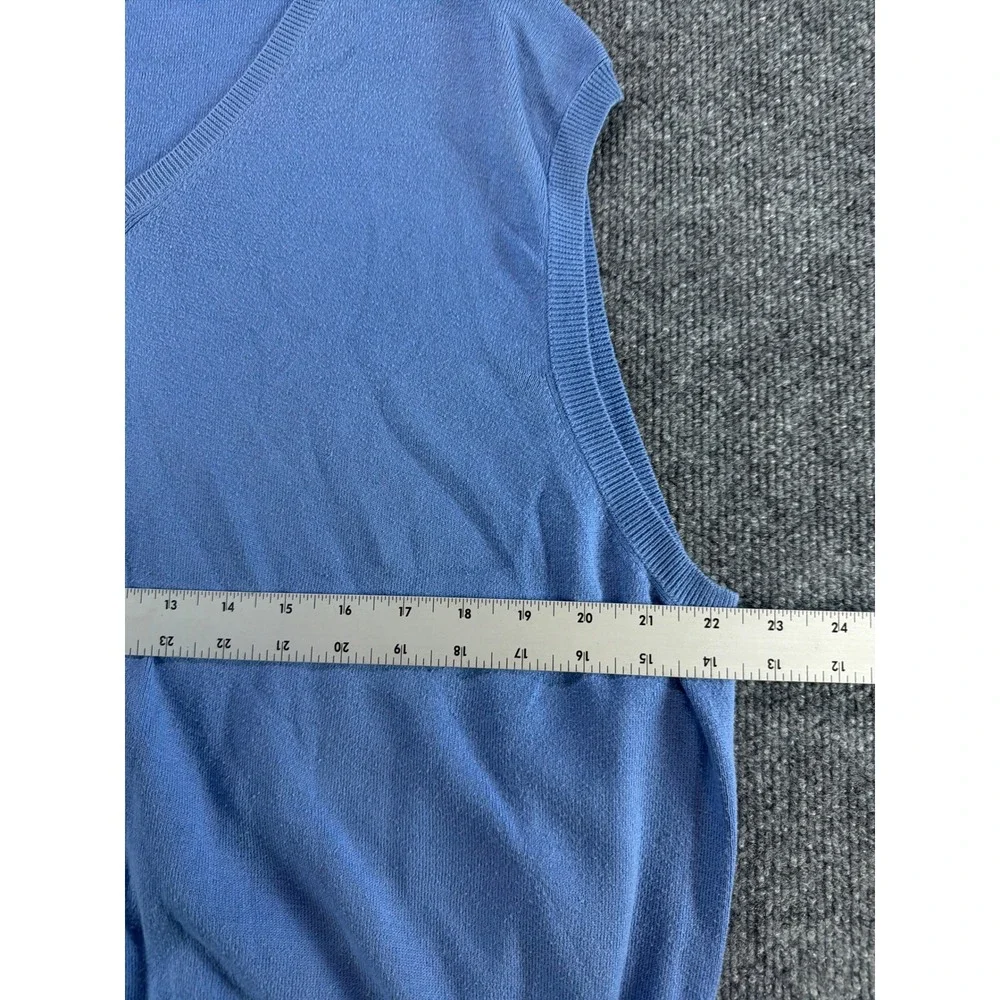 Polo Ralph Lauren Men XL‎ Blue Pima Cotton V-Neck Sweater Vest Layering Preppy
